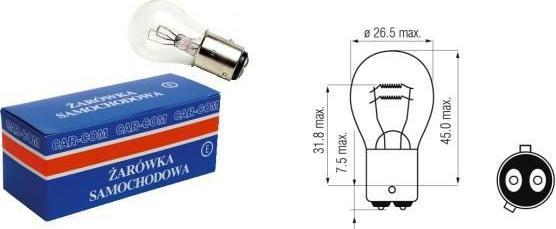 Carcommerce ŻARÓWKA 12V 21/4W BAZ15D