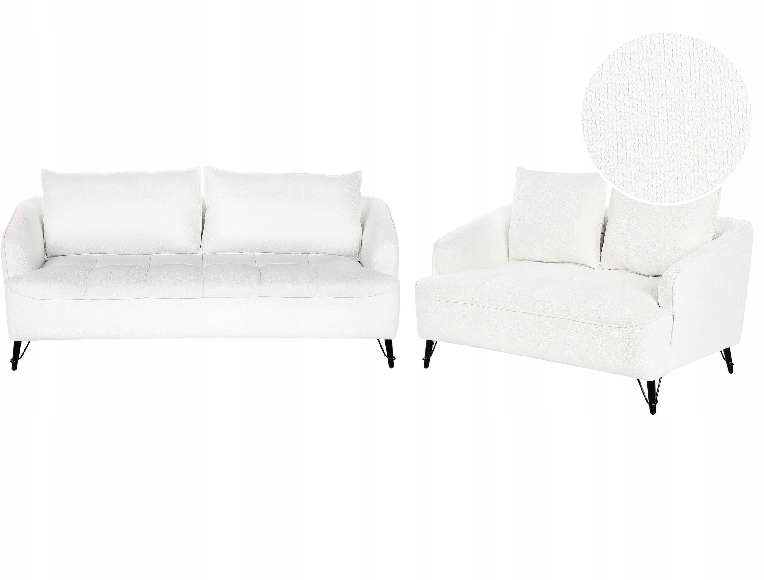 Beliani Komplet wypoczynkowy 5-osobowy boucle biały HOBRO