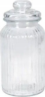 Prążkowany słoik ze szczelną pokrywką, 1000 ml