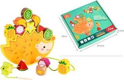 Układanka gra balansujący jeż owoce nawlekanie