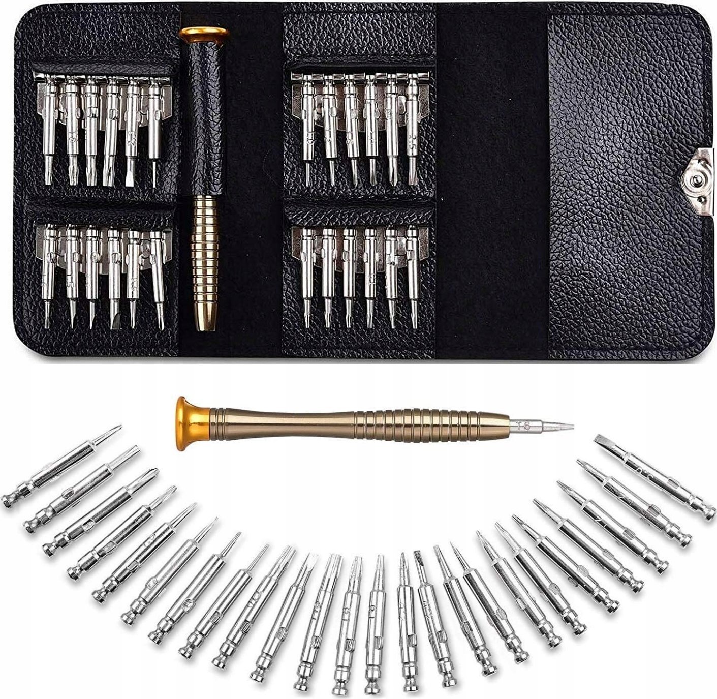 ZESTAW ŚRUBOKRĘTÓW PRECYZYJNYCH MAGNETYCZNE WKRĘTAKI TORX BITY ETUI 25 w 1