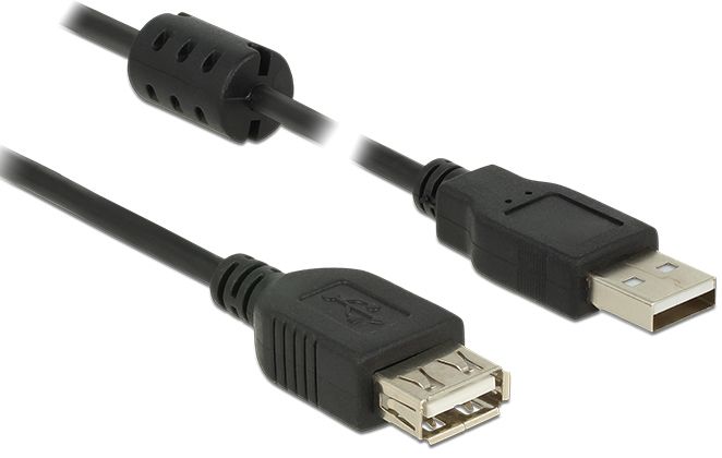 Kabel USB Delock USB-A - USB-A 2 m Czarny (84885)