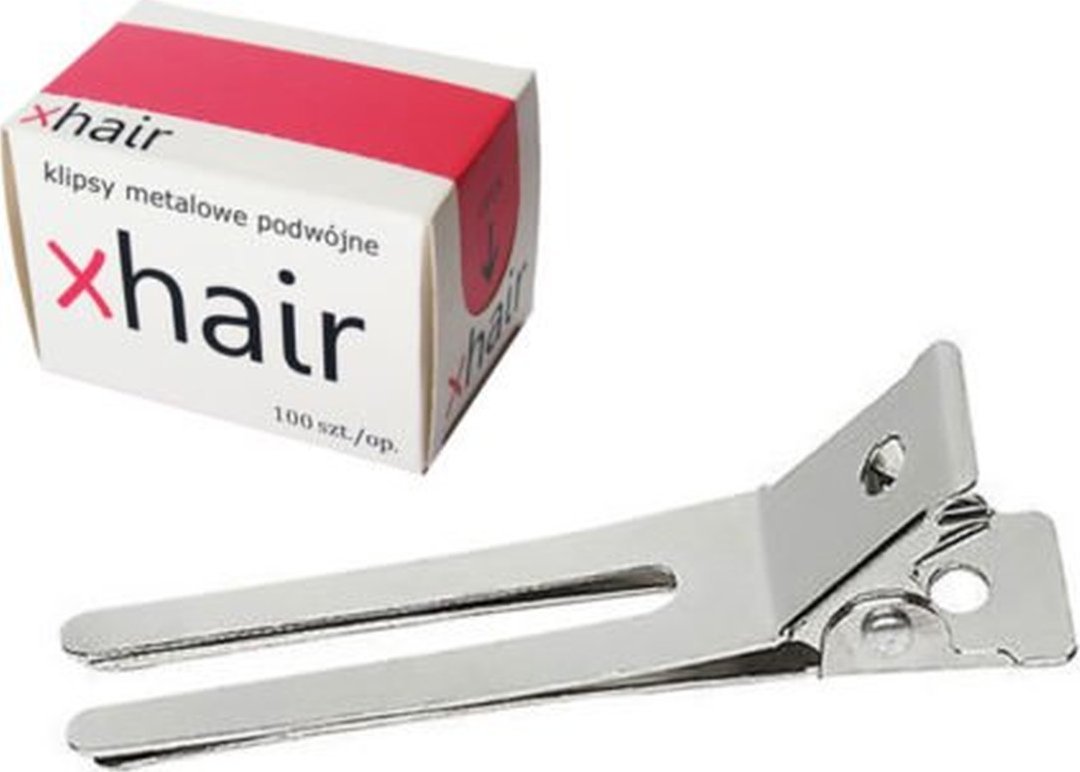 Xhair Profesjonalne podwójne metalowe klipsy fryzjerskie 46mm 100szt
