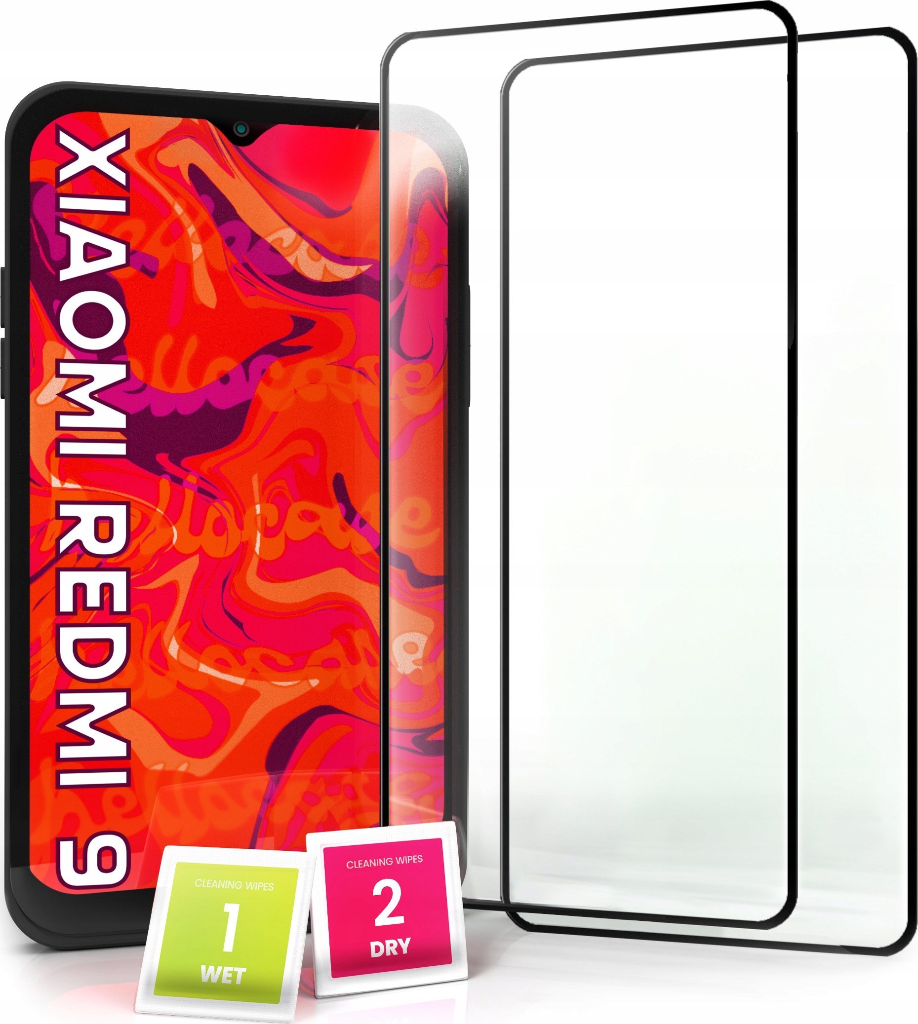 Hello Case 2-pak Szkło Hartowane do Xiaomi Redmi 9 / 9A / 9C / 9i Pełne Na cały ekran