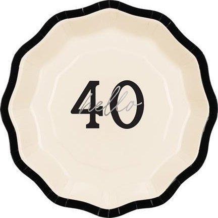 Talerzyki papierowe Hello 40 18cm 6szt