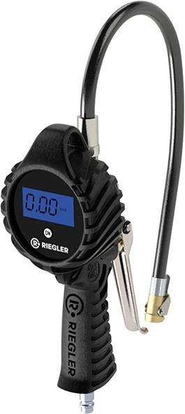 Pistolet do pompowania kół cyfrowy, z końcówką zaciskową,bez legalizacji0-12bar RIEGLER