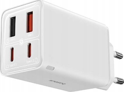 Ładowarka Baseus OS-Baseus GaN6 Pro Fast Charger 2C+2U 65W EU Moon White((With:Mini White Cable Type-C to Type-C 100W(20V/5A) 1m White）