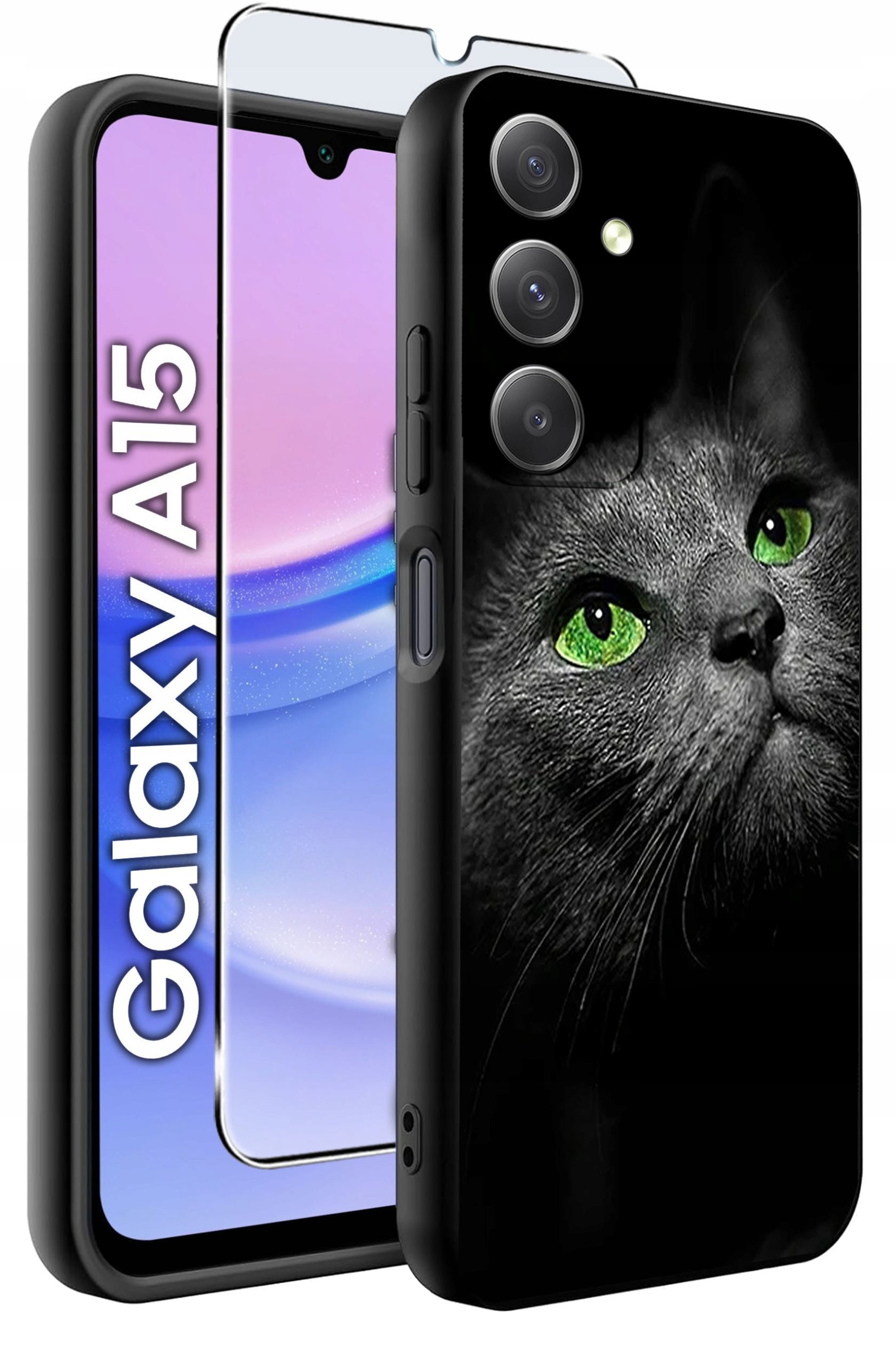 ETUI do Samsung A15 4G | 15 5G WZORY | SILIKONOWE MATT CASE + SZKŁO 9H