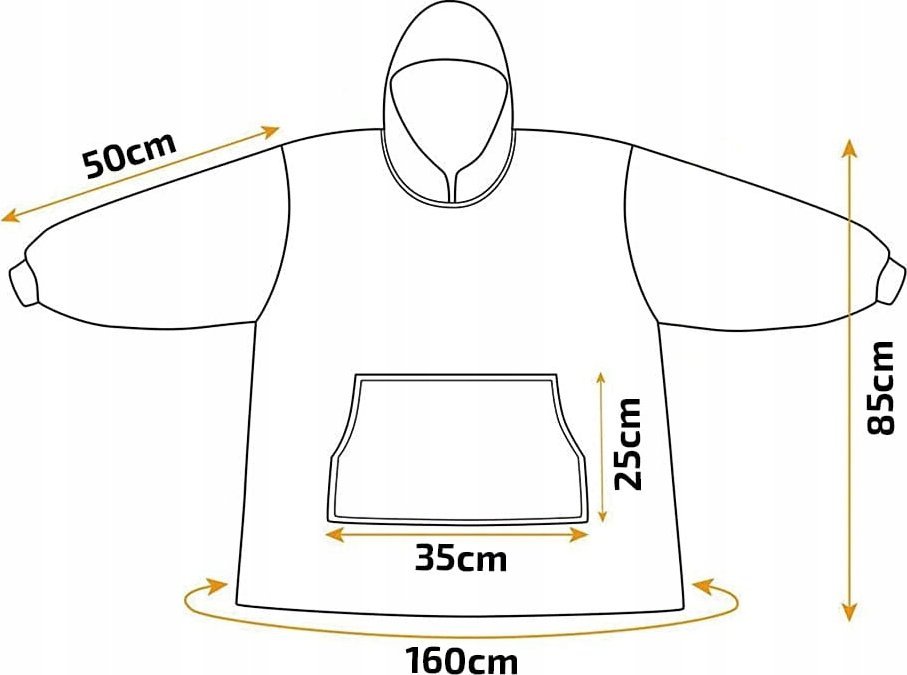 ZOLTA Ciepły koc TV Bluza z rękawami Narzuta Szlafrok 160x85