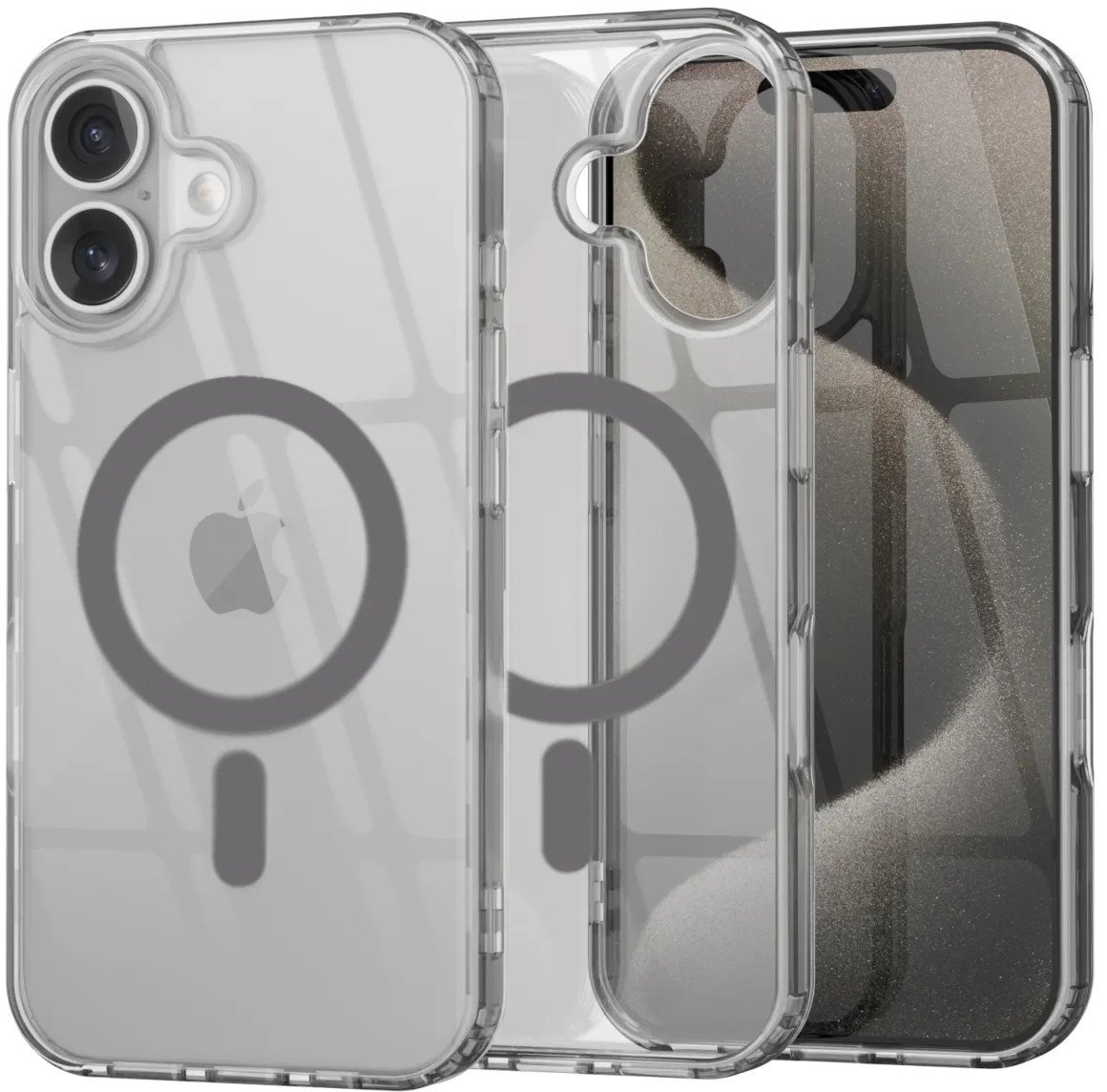 Etui Supero TPU Plating z MagSafe do iPhone 16, szare