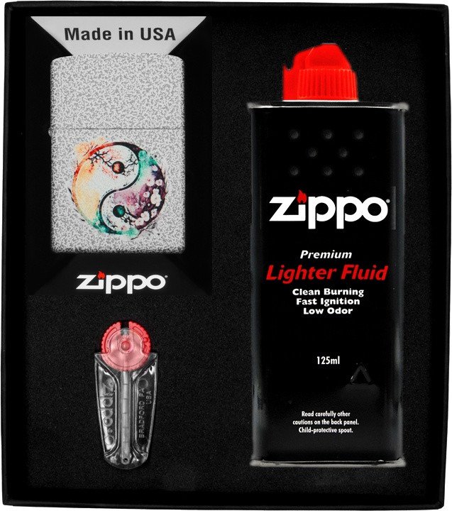 Zestaw ZIPPO Zapalniczka WATERCOLOR YIN YANG DESIGN Prezentowy No1