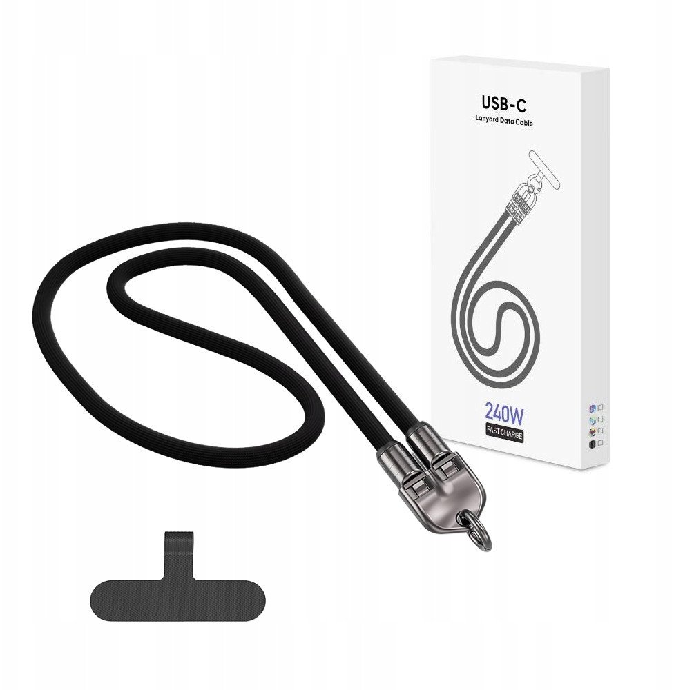 Kabel USB Vega USB-C - USB-C Czarno-srebrny (36044)