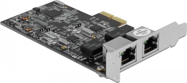 Kontroler Delock DeLOCK PCI Express x2 Card to 2 x RJ45 2.5 Gigabit LAN RTL8125 LAN Adapter