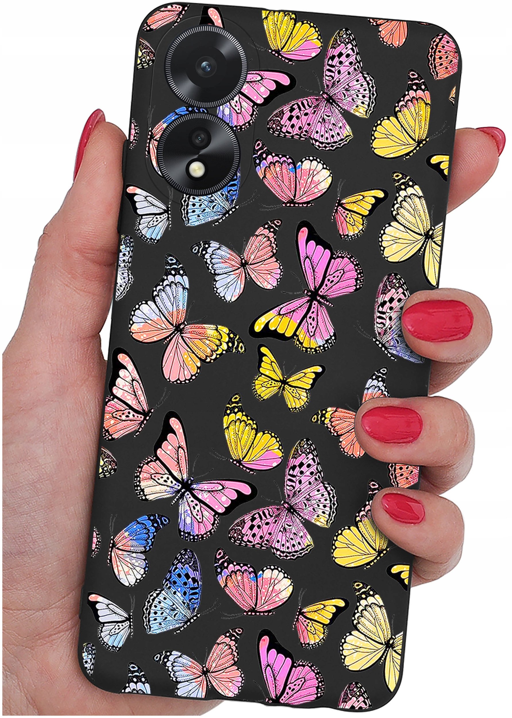 ETUI do Oppo A38 4G WZORY |SILIKONOWE MATT CASE + SZKŁO 9H