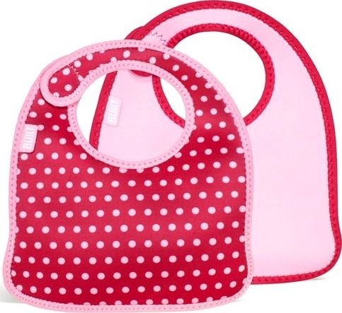 Built Śliniak Mess Mate Baby Pink Mini Dots 2 szt.