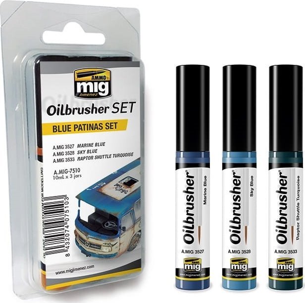 Vallejo Ammo: Oilbrusher Set - Blue Patinas Set