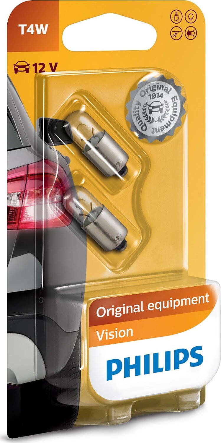 Philips ŻARÓWKA T4W 12V/4W BA9S 2SZT (Z COK. MET.)