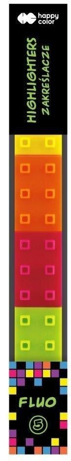 Zakreślacze Pixi Blox fluo 5 kolorów HAPPY COLOR