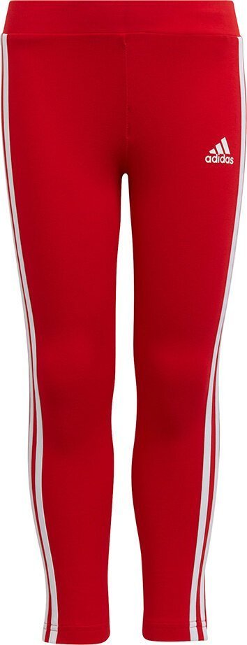 Adidas Legginsy dla dzieci adidas Essentials 3-Stripes czerwone HF1898 116cm