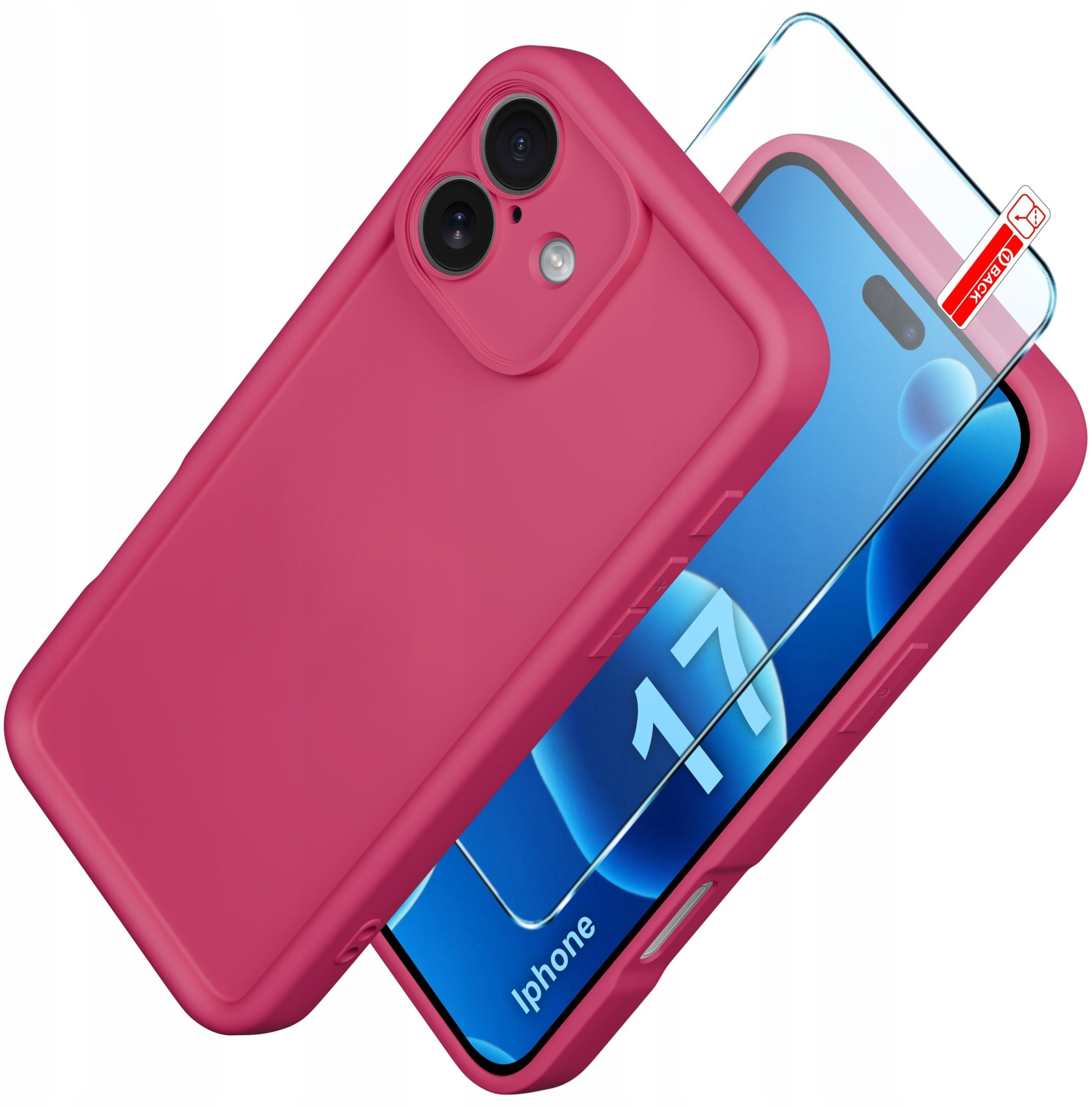 Etui do iPhone 17 CASE silikonowe MATOWE + SZKŁO 9H