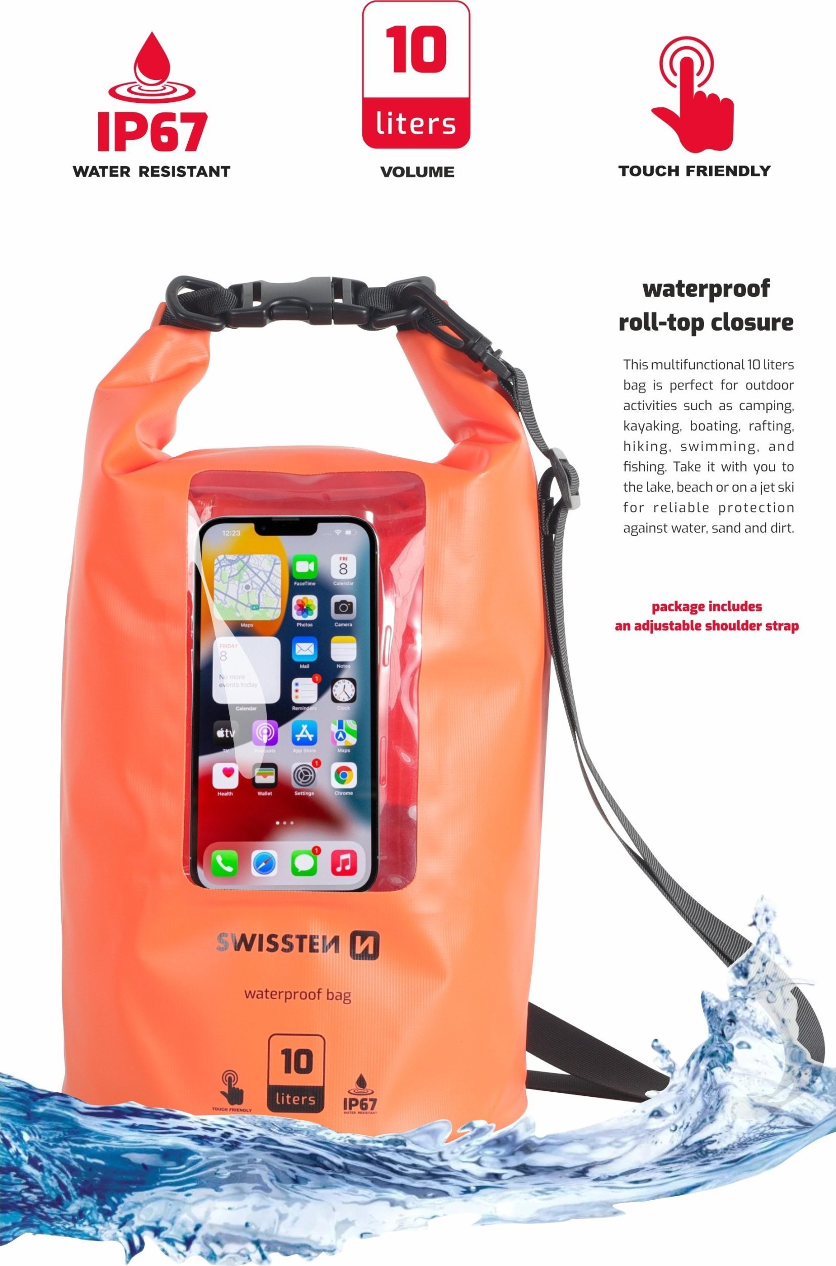 Swissten Waterproof Universal Phone Case 10L