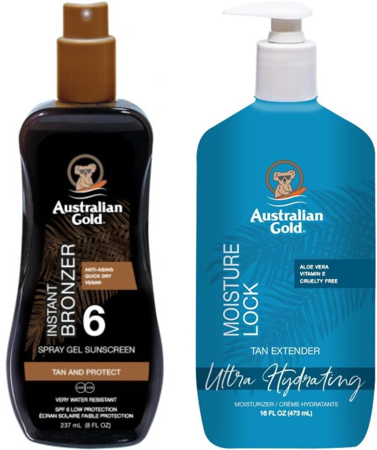 Australian Gold Żel W Sprayu Z Bronzerem SPF6 + Moisture Lock 473ml