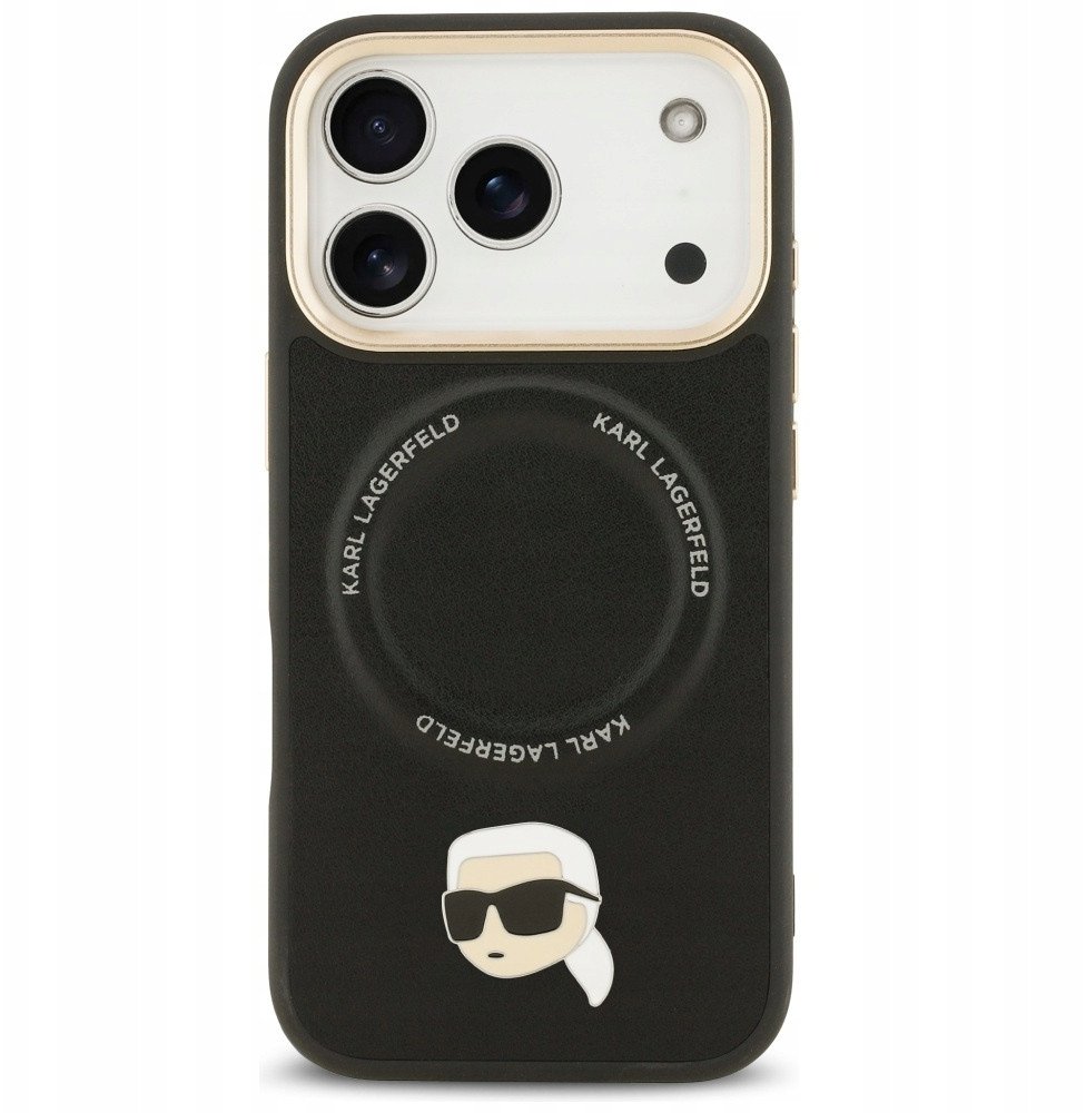 Karl Lagerfeld Big Strap Karl Metal Logo MagSafe Case for iPhone 17 Pro Max Black
