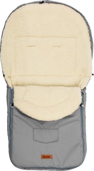 Sensillo Śpiworek z wełny do wózka light grey 95x40 cm