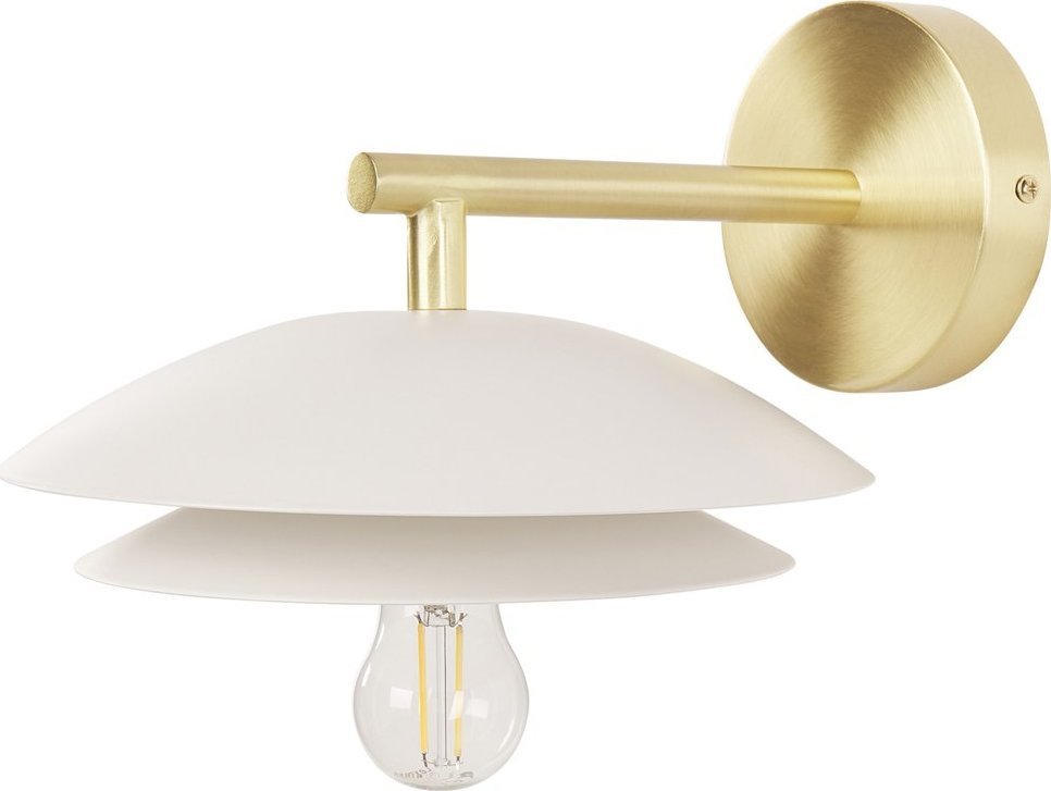 Kinkiet Beliani Lampa ścienna metalowa biała LASOLO