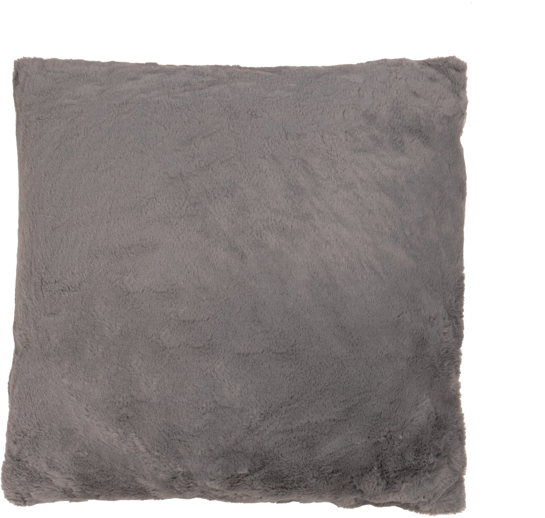 FUR PILLOW 45X45 ZIPPER 320G D.GREY