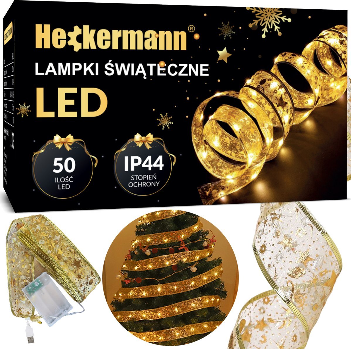 Lampki choinkowe Heckermann Łańcuch Świąteczny Led Heckermann 800L Warm
