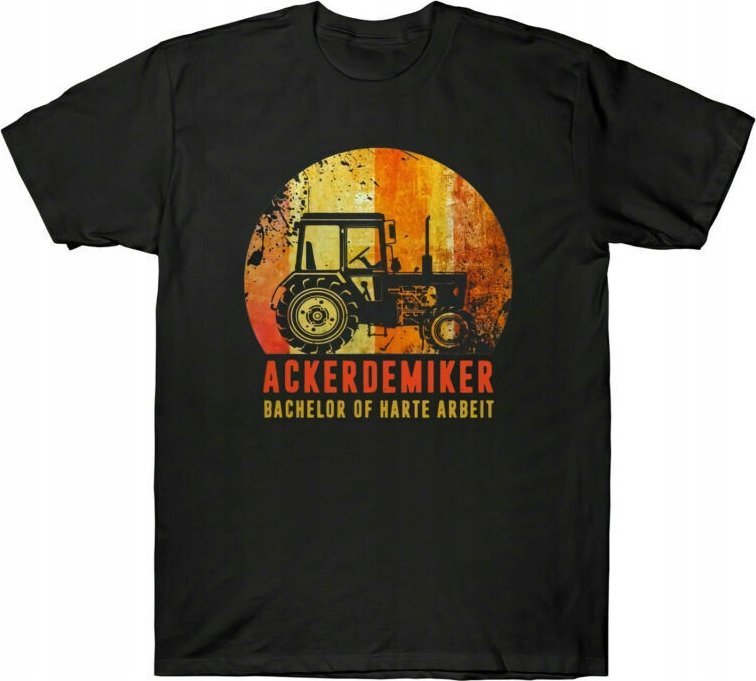 Ackerdemiker Bachelor of Harte Arbeit Sunset Vintage T-shirt Novelty