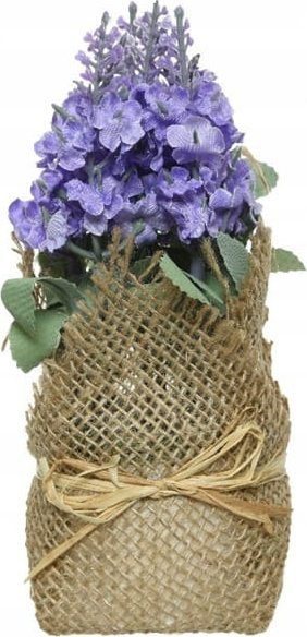 Lawenda w osłonce jutowej 17x7cm Sztuczna roślina dekoracyjna