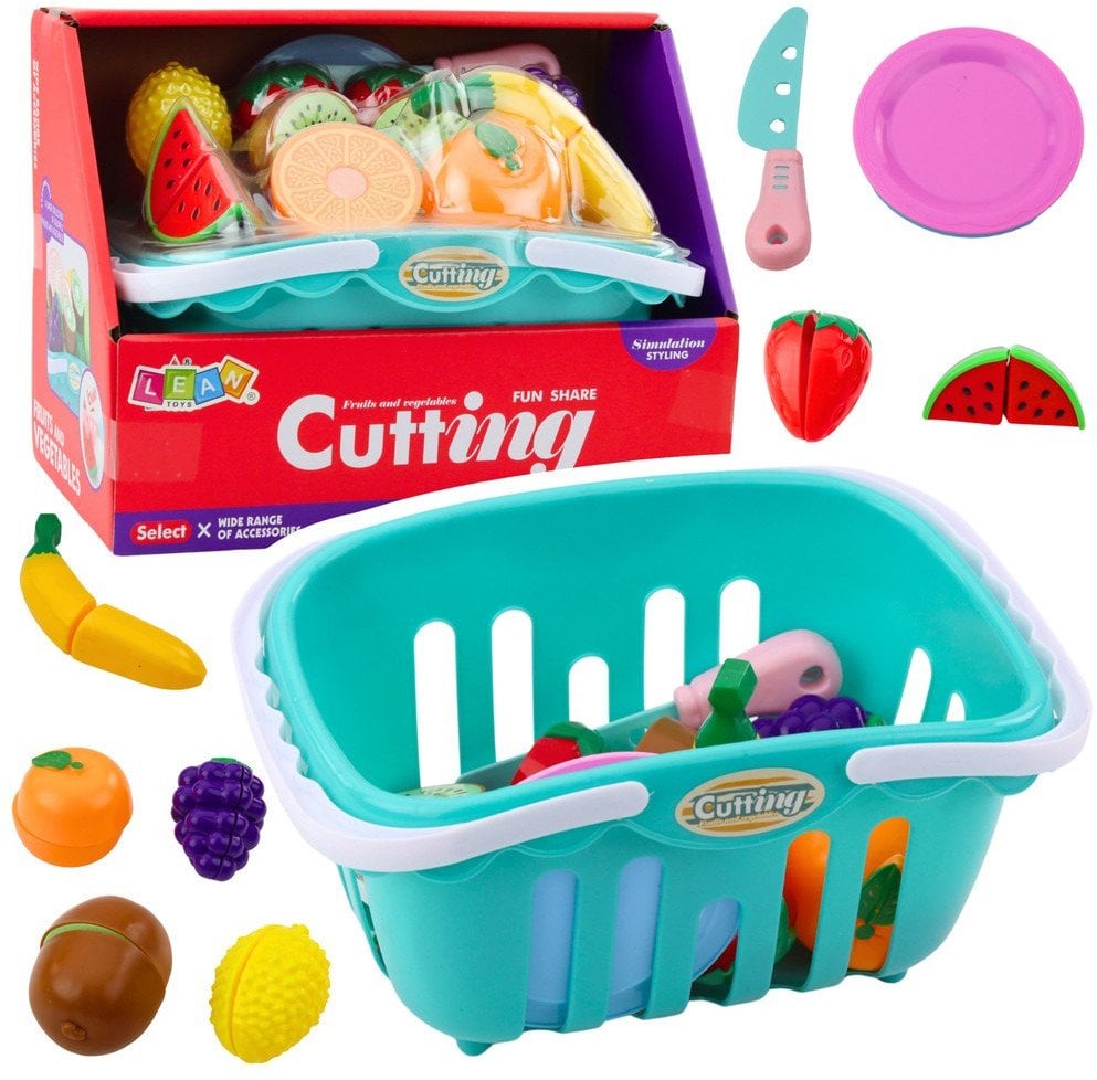 Zestaw Owoce Do Krojenia Na Rzep Talerzyki Nóż Koszyk