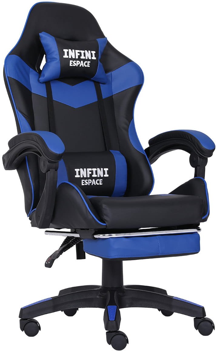 Fotel Gamingowy z podnóżkiem INFINI ESPACE Blue