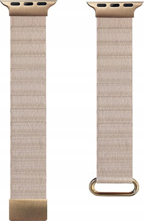 Crong Crong Eclipse - Skórzany pasek magnetyczny Apple Watch 38/40/41mm (beżowy)