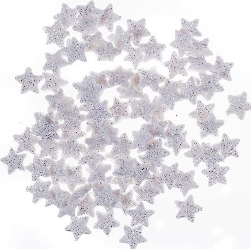 DP Craft Gwiazdki z brokatem DPCRAFT 1, 1 cm, 96 szt. Białe