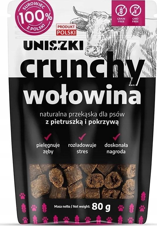 UNISZKI Crunchy wołowina - Pietruszka Pokrzywa 80g
