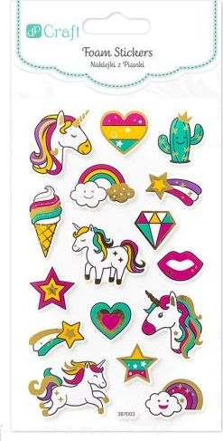 DP Craft Naklejki z pianki DPCRAFT Jednorożce 16szt. Dalprint