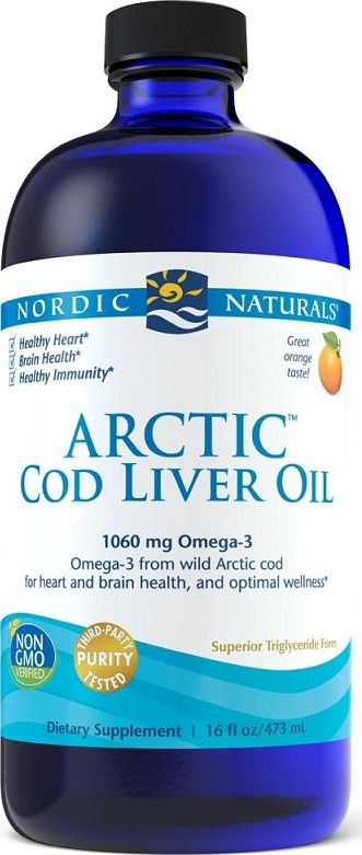 Nordic naturals Nordic Naturals - Olej z Wątroby Dorsza Arktycznego, 1060mg, Smak Pomarańczowy, 473 ml