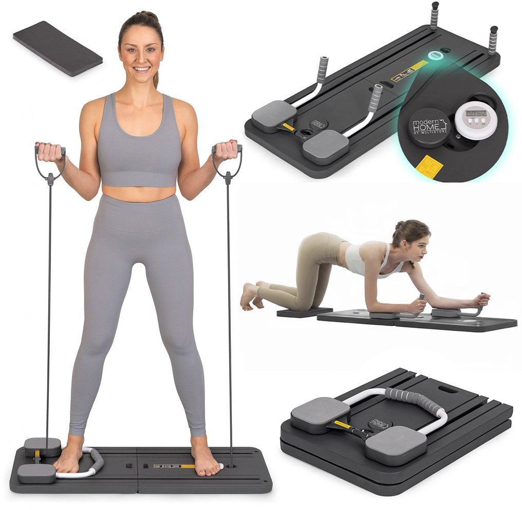 Wielofunkcyjna deska do ćwiczeń pilates reformer składany wyświetlacz LCD eskpandery ModernHome EDUKAMP