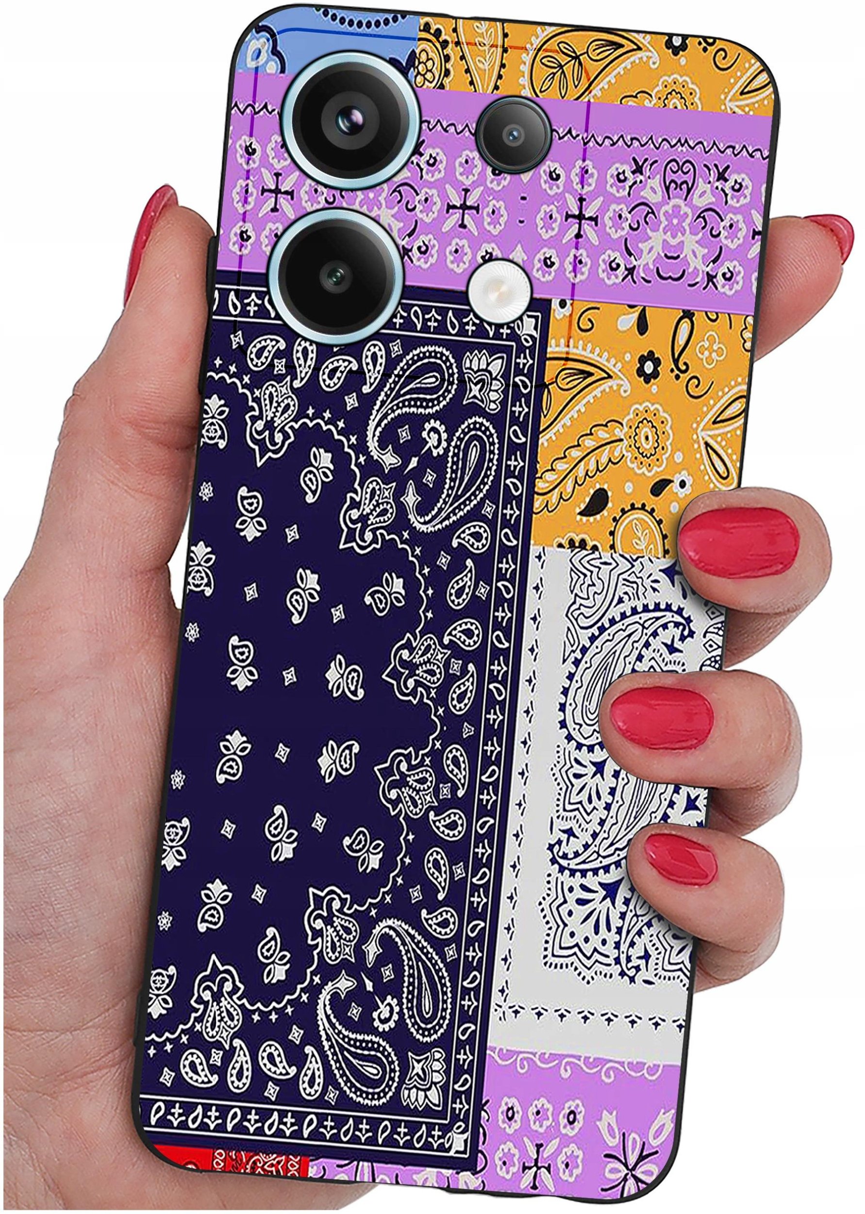 ETUI do Xiaomi Redmi Note 13 Pro 5G WZORY |SILIKONOWE MATT CASE +SZKŁO 9H