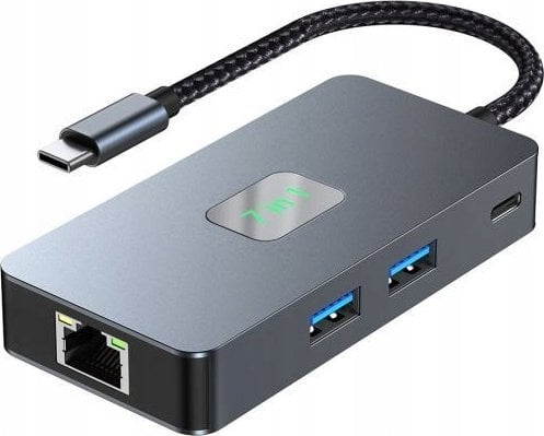 HUB USB TB Adapter USB C (7w1) HDMI USB SD/TF RJ45 PD