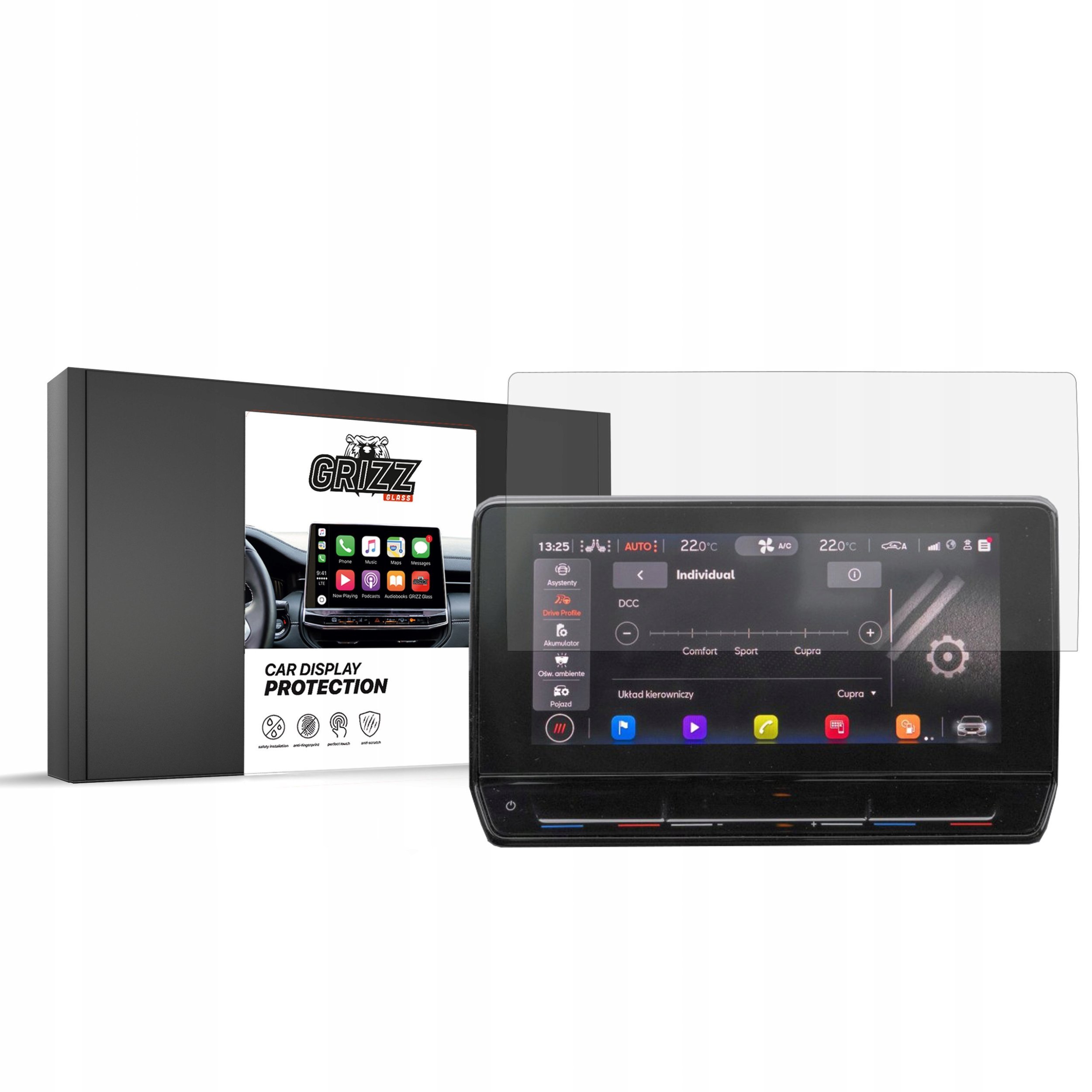 Folia matowa GrizzGlass CarDisplay Protection do Seat Cupra Formentor 10 cali 2020-2024