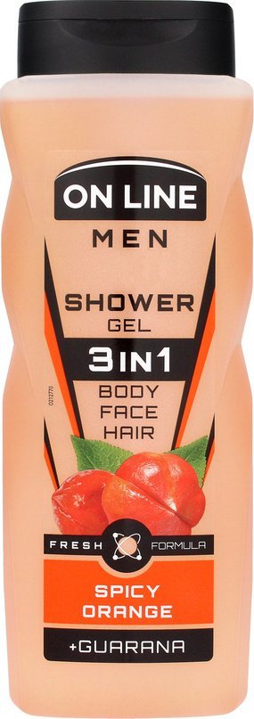 On Line Żel pod prysznic Spicy Orange 3w1 410ml