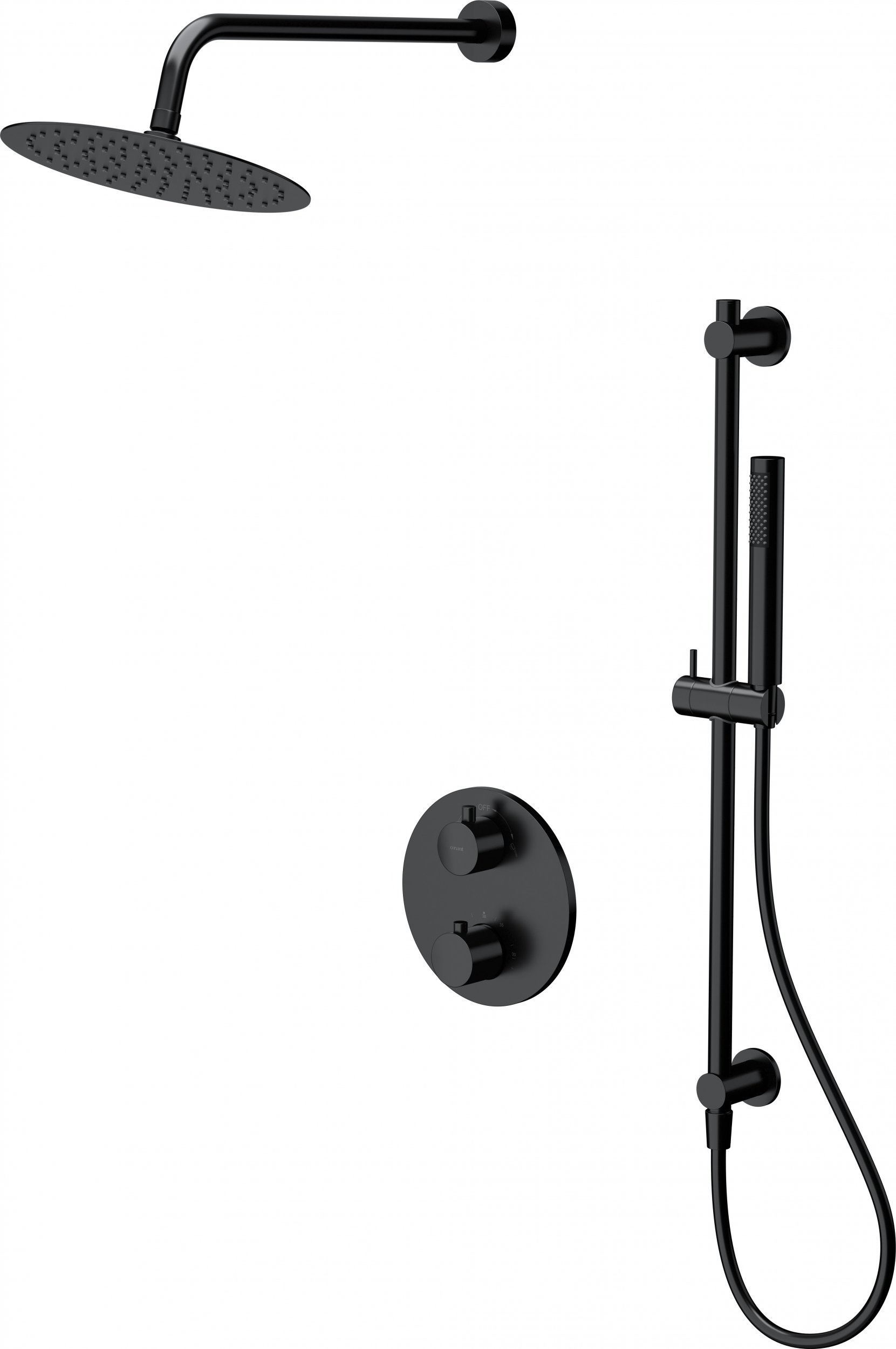Zestaw prysznicowy Cersanit SET B553 zestaw podtynkowy, ZEN czarny, z baterią termostatyczną wannowo-natryskową, z boksem (S952-033)