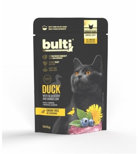 BULTI Superfoods mielona kaczka z borówką i mniszkiem lekarskim 100g