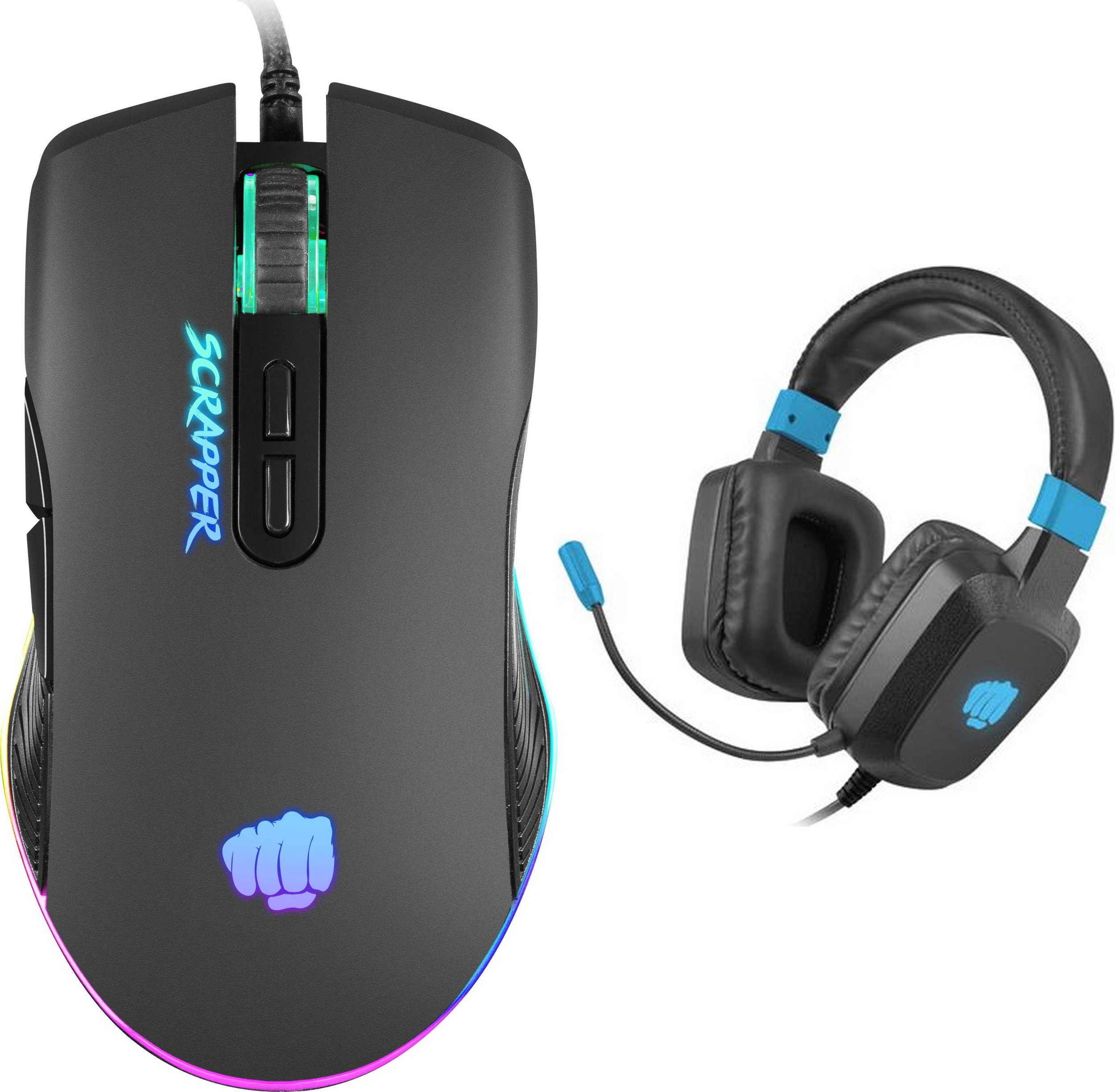 Mysz Fury Mysz Fury Scrapper (NFU-1699) + "Słuchawki Raptor Niebieskie (NFU-1584)"