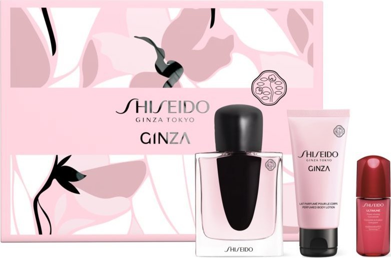 Shiseido Set Shiseido: Ginza, Eau De Parfum, For Women, 50 ml + Ginza, Moisturizing, Body Lotion, 50 ml + Ginza, Cleansing, Shower Gel, For All Skin T