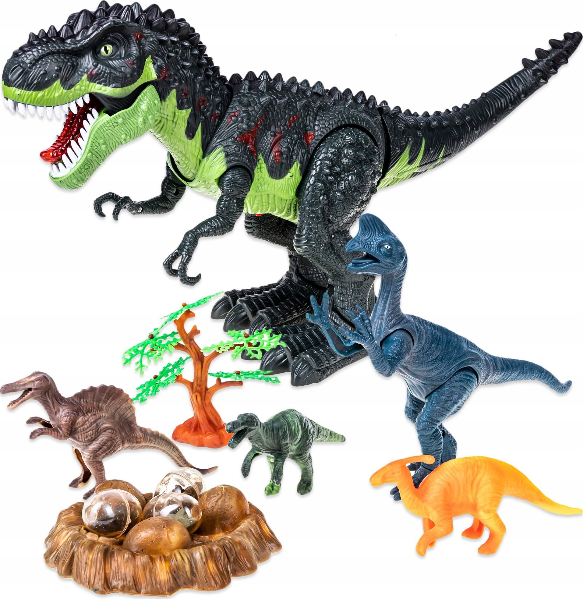 AIG Mega Dinozaur T-Rex Chodzi Ryczy Świeci Znosi Jaja